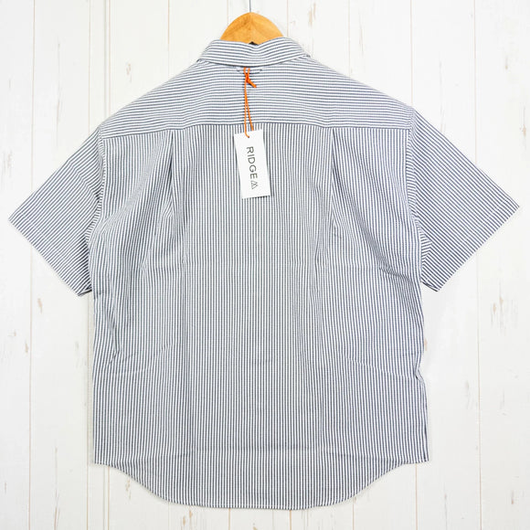 【Women's M グレー系】 Ridge Mountain Gear ( リッジマウンテンギア ) ベーシック ショートスリーブシャツ ストライプ Basic Short Sleeve Shirt Stripe Grey / White ポリエステル ウェア トッ