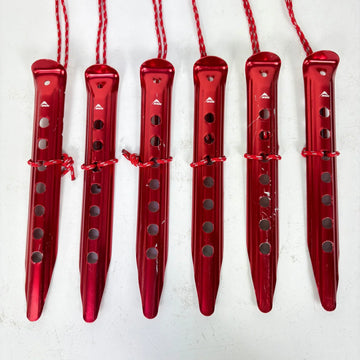 【OneSize レッド系】 Msr ( エムエスアール ) ブリザードステイク テント ペグ ステーク 6本セット アルミ キャンピングギア ペグ ステーク z00057803  ペグ ステーク キャンピングギア - 0