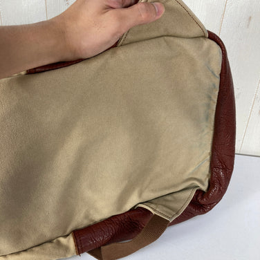 【Unisex OneSize ベージュ系】 2000s Kiva Designs ( キバデザイン ) コットンキャンバス × バイソンレザー デイパック Cotton Canvas Bison Leather Daypack 生産終了モデル 入手困難 バッグ ストレージ バッ