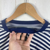 【男式 M 白色系】Montbell（蒙特贝）美丽奴羊毛混纺条纹长袖T恤 Merino Wool Plus Border Long Sleeve T 美丽奴羊毛 服装 上衣 内搭 衬衫 长袖