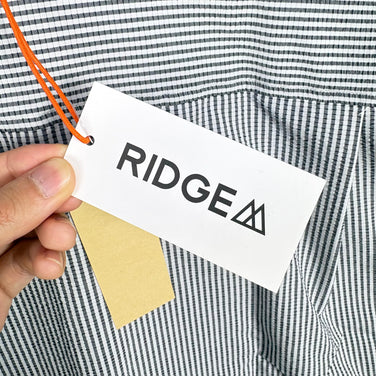 【Men's XL グレー系】 Ridge Mountain Gear ( リッジマウンテンギア ) ベーシック ショートスリーブ シャツ ストライプ Basic Short Sleeve Shirt Stripe  Grey × White z00055798 G