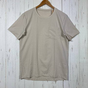 【Men's S ベージュ系】 Houdini ( フーディニ ) メンズ カバー ティー Men's Cover Tee Wish Woven 2WAYストレッチ 速乾 ポリエステル ウェア トップス インナー シャツ ショートスリーブTシャツ クルーネック 化繊