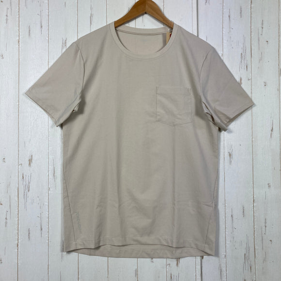 【Men's S ベージュ系】 Houdini ( フーディニ ) メンズ カバー ティー Men's Cover Tee Wish Woven 2WAYストレッチ 速乾 ポリエステル ウェア トップス インナー シャツ ショートスリーブTシャツ クルーネック 化繊