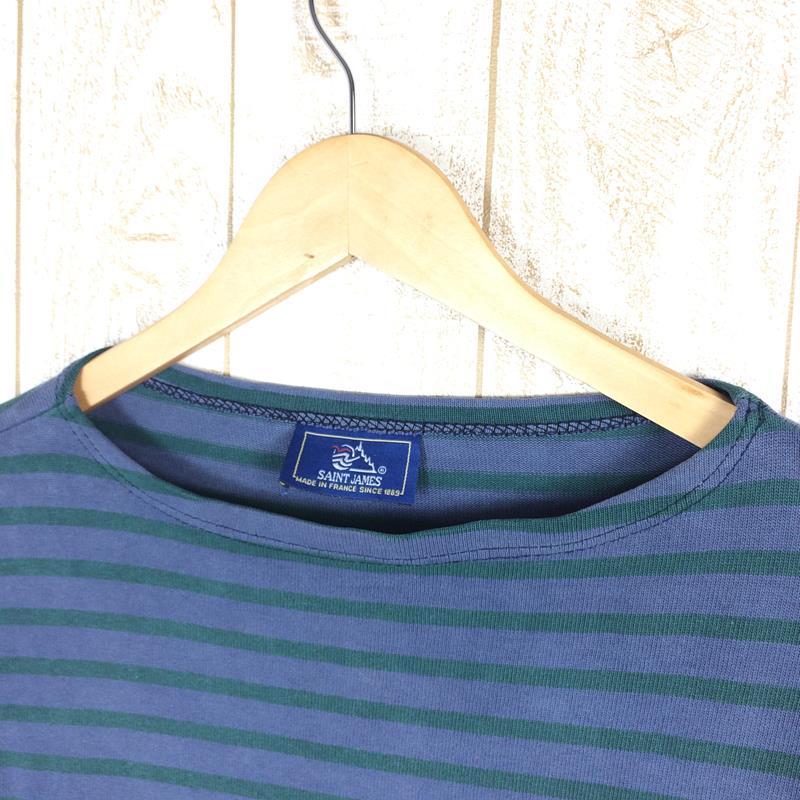 【UNISEX M】 セントジェームス ウェッソン バスクシャツ ブルー×グリーン ブルー系