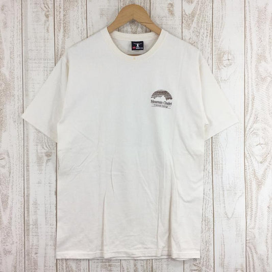 【MEN's M】 マウンテンシャレー MOUNTAIN CHALET オリジナル Tシャツ 希少なアウトドアTシャツ アイボリー系