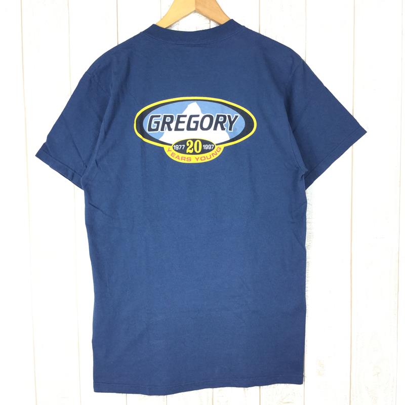【MEN's M】 グレゴリー 90s 20周年記念 Tシャツ ＋ ピンバッジ 入手困難 GREGORY ネイビー系