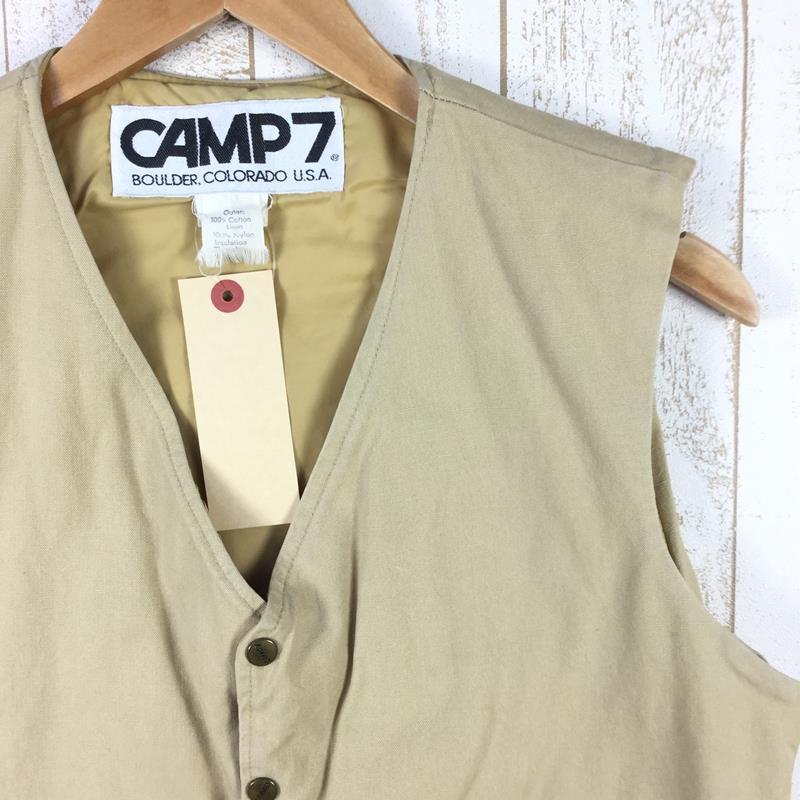 【MEN's S】 キャンプ セブン 70s ビンテージ インサレーテッド キャンバス ベスト CAMP7 ベージュ系