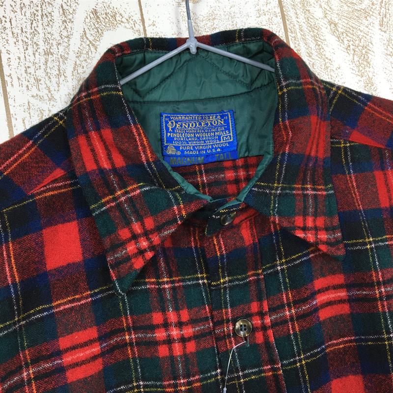[MEN's M] Pendleton 70s wool shirt MAGNUM TALL long length difficult to  obtain vintage PENDLETON AUTHENTIC PRINCE CHARLES EDWARD STEWART TARTAN red  ...