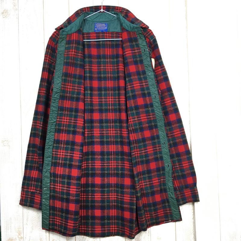 [MEN's M] Pendleton 70s wool shirt MAGNUM TALL long length difficult to  obtain vintage PENDLETON AUTHENTIC PRINCE CHARLES EDWARD STEWART TARTAN red  