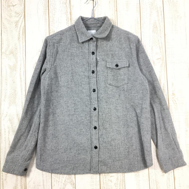 【WOMEN's M】 ノースフェイス ロングスリーブ ウール シャツ L/S WOOL SHIRT NORTH FACE NRW61509 グレー系