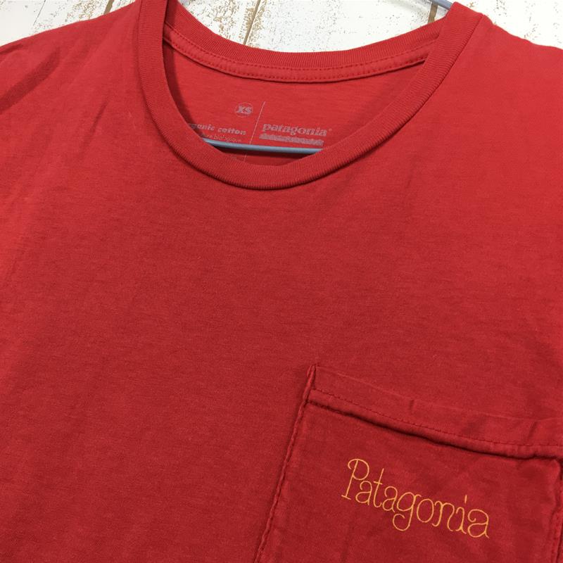 【MEN's XS】 パタゴニア オートパドリング ポケット Tシャツ オーガニックコットン アメリカ製 生産終了モデル 入手困難 PATAGONIA レッド系