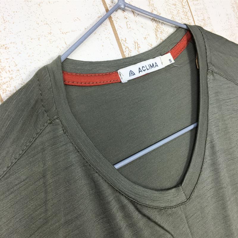 【MEN's S】 アクリマ ライトウール Ｔシャツ Vネック LIGHT WOOL T-Shirt V-Neck メリノウール ACLIMA 2004334 Ranger Green グリーン系