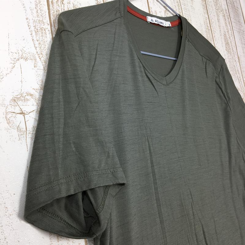 【MEN's S】 アクリマ ライトウール Ｔシャツ Vネック LIGHT WOOL T-Shirt V-Neck メリノウール ACLIMA 2004334 Ranger Green グリーン系