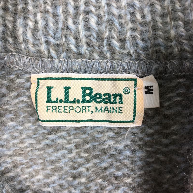 【MEN's M】 エルエルビーン 1980s ショールカラー ニット セーター ビンテージ LLBEAN グレー系