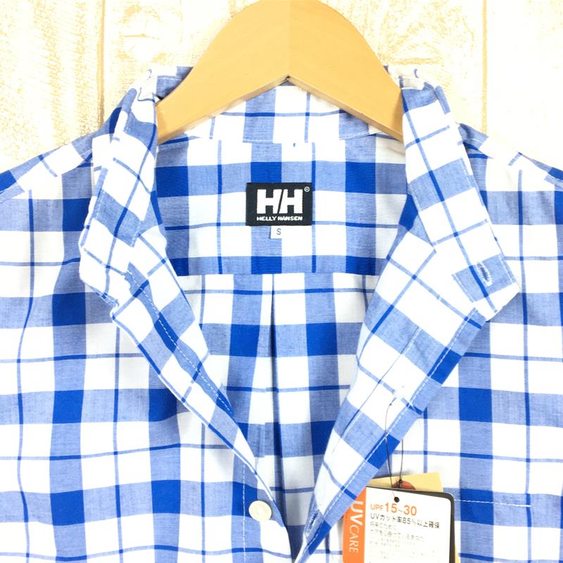 【WOMEN's S】 ヘリーハンセン ショートスリーブ チェック シャツ HELLY HANSEN HOW41401 CB コバルトブルー ブルー系