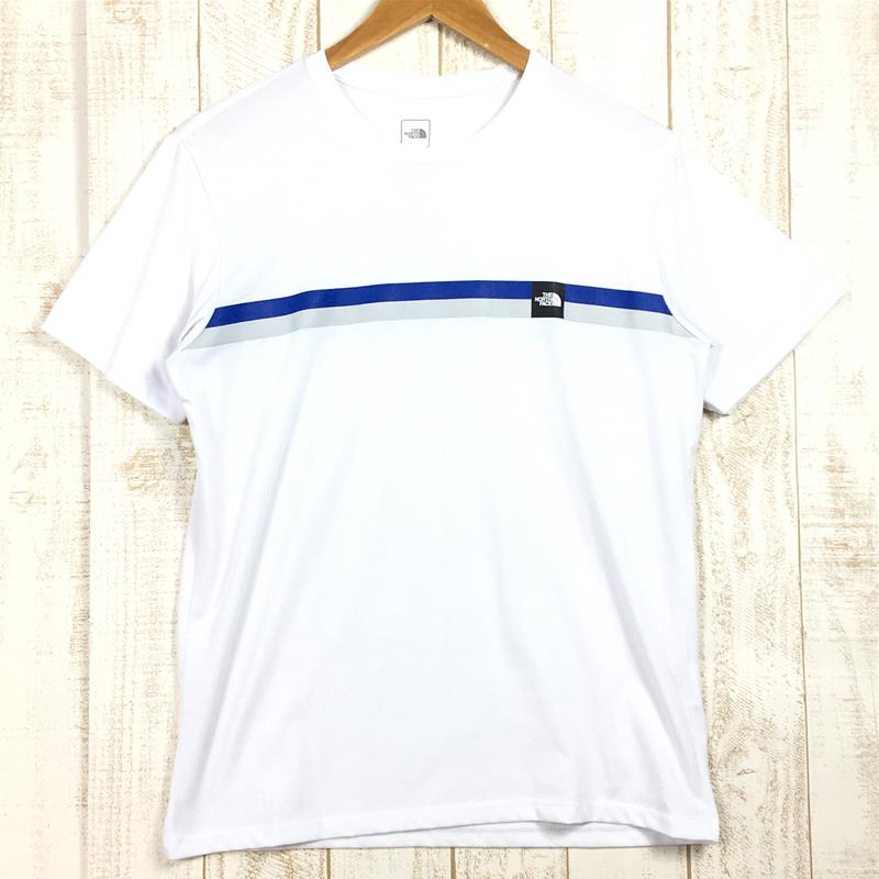 【MEN's M】 ノースフェイス ショートスリーブ ボックスロゴ ライン ティー S/S Box Logo Line Tee Tシャツ NORTH FACE NT32086 ホワイト系