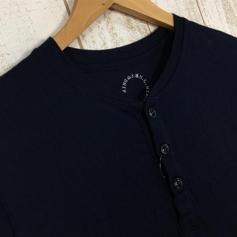 【UNISEX M】 山と道 メリノ ヘンリー Tシャツ Merino Henry T-Shirt メリノウール 生産終了モデル 入手困難 YAMATOMICHI ネイビー系