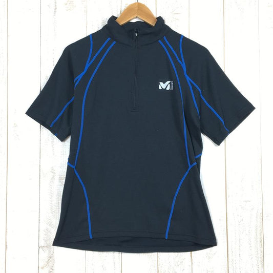 【MEN's S】 ミレー クイックドライ ジップネック ショートスリーブ シャツ Quickdry Zipneck Shirtsleeve Shirt MILLET MIV0759 ブラック系