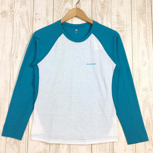 【WOMEN's M】 モンベル WIC ラグラン ロングスリーブ Tシャツ MONTBELL 1104719 ブルー系