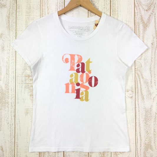 【WOMEN's XS】 パタゴニア フォント プリント Tシャツ Font Print T-Shirts オーガニックコットン製 アメリカ製 PATAGONIA ホワイト系