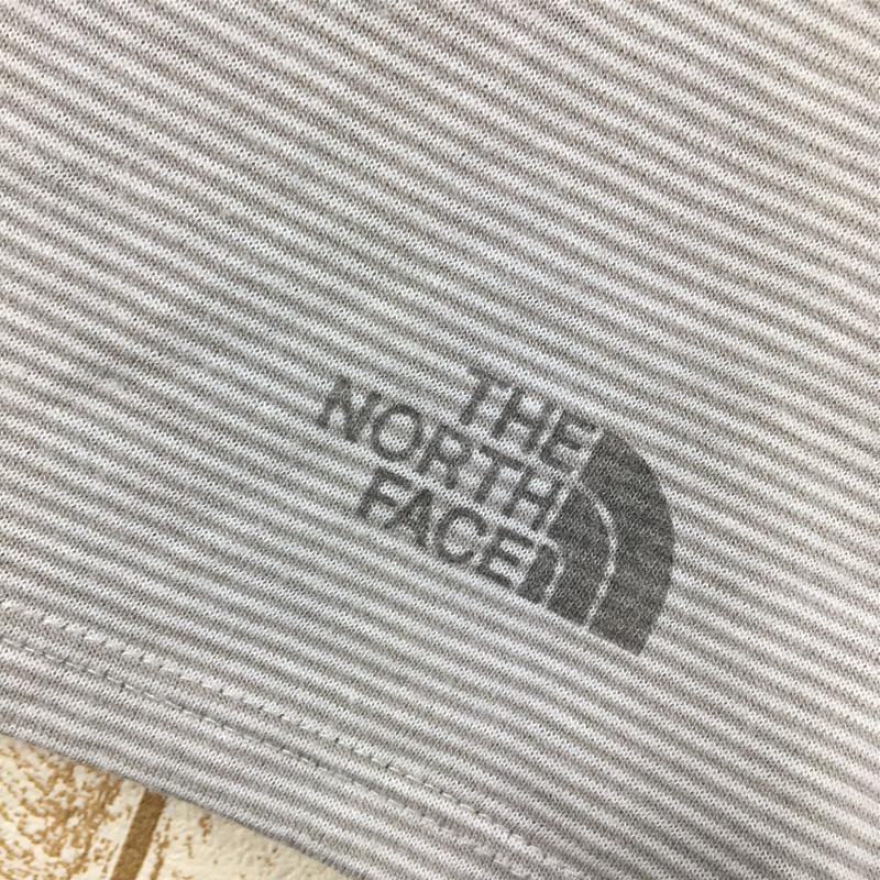 【WOMEN's L】 ノースフェイス マイクロボーダー ポケット Tシャツ Micro Border Pocket T-Shirt NORTH FACE グレー系