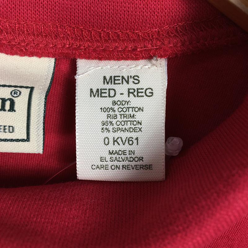 【MEN's M】 エルエルビーン ロングスリーブ コットン モックネック シャツ L/S Cotton MocNeck Shirt タートルネック ハイネック LLBEAN KV61 レッド系