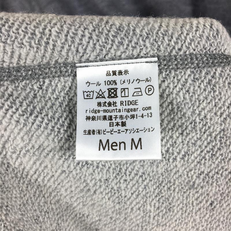 【MEN's M】 リッジマウンテンギア メリノ スウェット シャツ Merino Sweat Shirt メリノウール クルーネック セーター RIDGE MOUNTAIN GEAR Heather Grey グレー系
