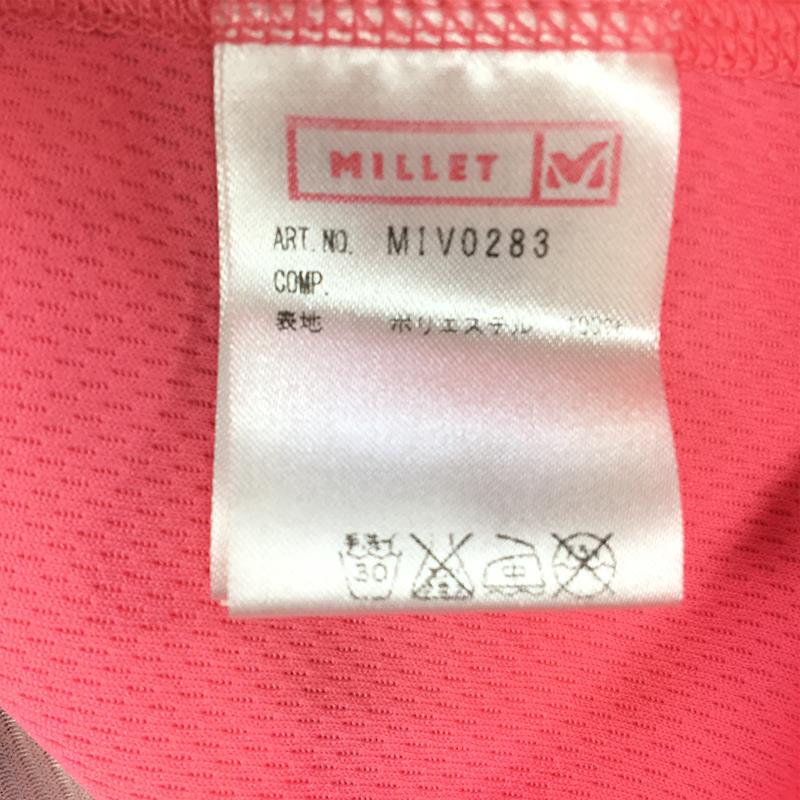 【WOMEN's L】 ミレー LD アクティブ ミレー Tシャツ LD ACTIVE MILLET TEE ジップネック ショートスリーブ MILLET MIV0283 ピンク系