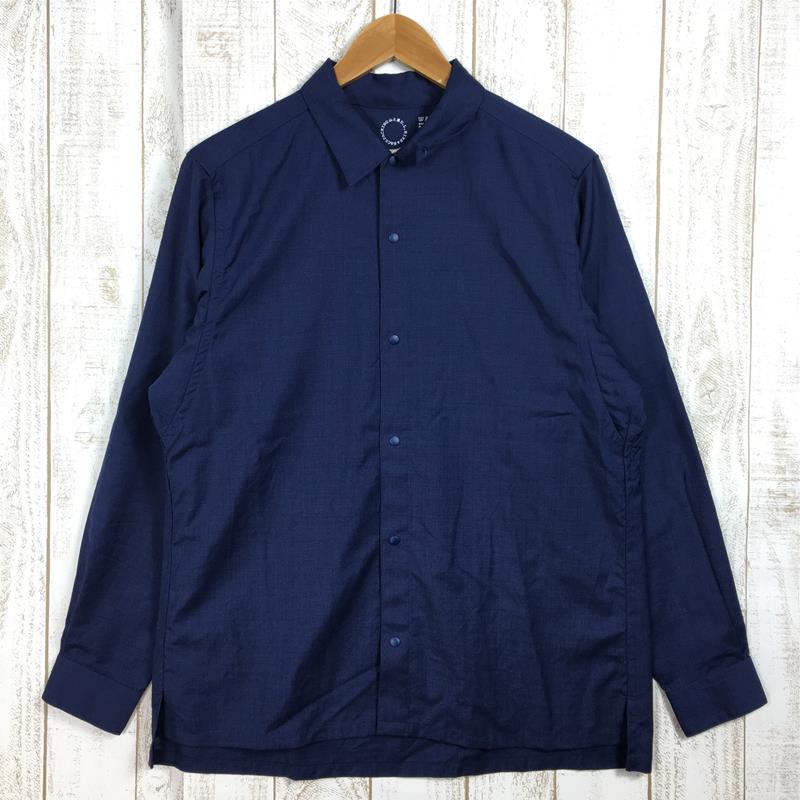 【UNISEX M】 山と道 メリノ シャツ Merino Shirt メリノウール 日本製 入手困難 YAMATOMICHI ネイビー系