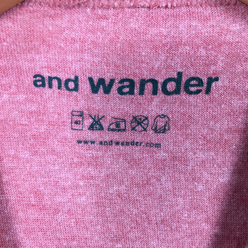 【UNISEX 1】 アンドワンダー パウダー クルーザー Tシャツ AND WANDER AW43-JT067 レッド系