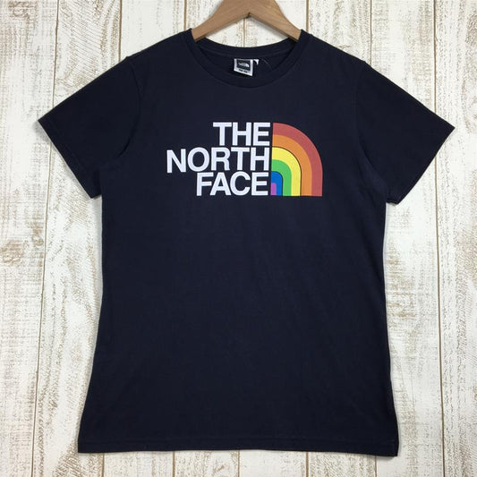 【WOMEN's L】 ノースフェイス クイックドライ レインボー ロゴ Tシャツ QuickDry Rainbow Logo T-Shirt NORTH FACE NTW3242X ネイビー系