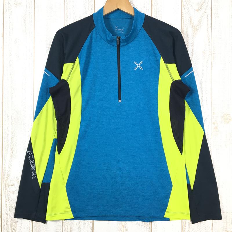 【MEN's M】 モンチュラ ラン エナジー ジップ マグリア RUN ENERGY ZIP MAGLIA ロングスリーブ ジップネック シャツ MONTURA MMZR36X ブルー系