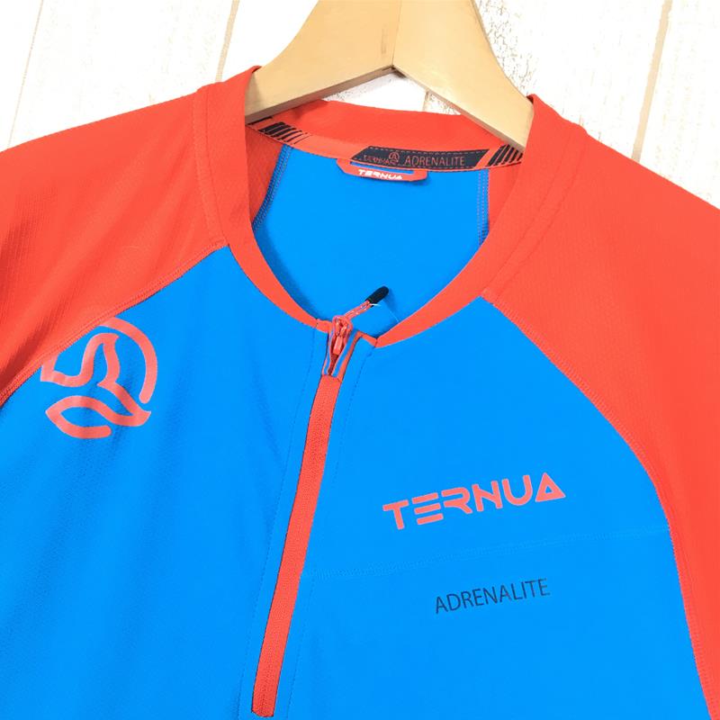 【MEN's M】 テルヌア CAMISETA STRIDE ジップネック ショートスリーブ Tシャツ Adrenalite TERNUA 1207475 4689 OCEAN BLUE ブルー系