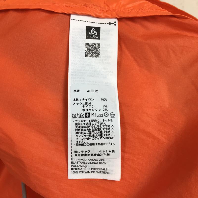 【MEN's S】 オドロ ゼロウェイト デュアルドライ ウォーター レジスタ ジャケット ZeroWeight Dualdry Water Resista Jacket ウィンドシェル フーディ ODLO 313012 オレンジ系