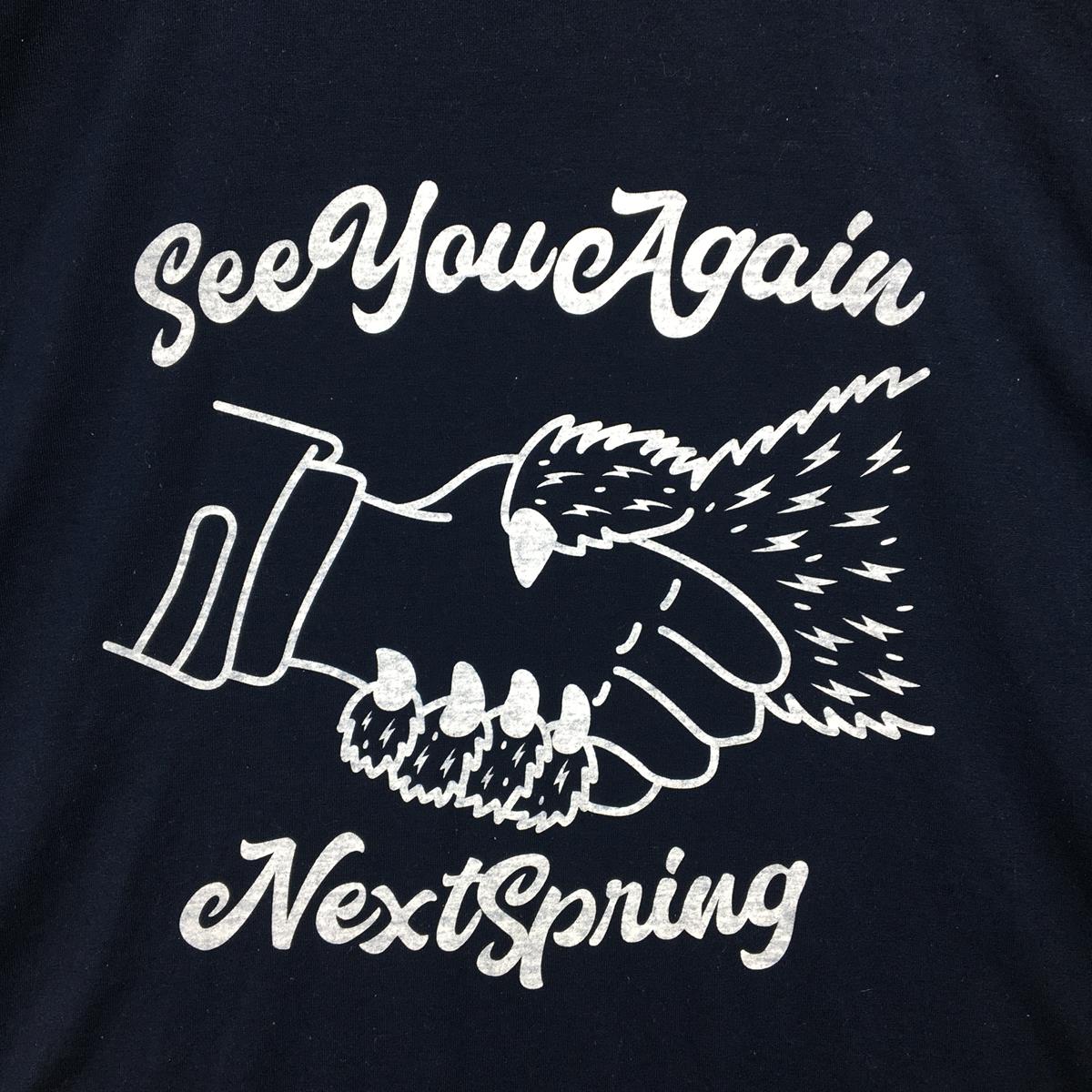 【MEN's L】 リッジマウンテンギア 2021 See You Again Next Spring Tシャツ Hand Shake 熊保護活動 生産終了モデル 入手困難 RIDGE MOUNTAIN GEAR ネイビー系