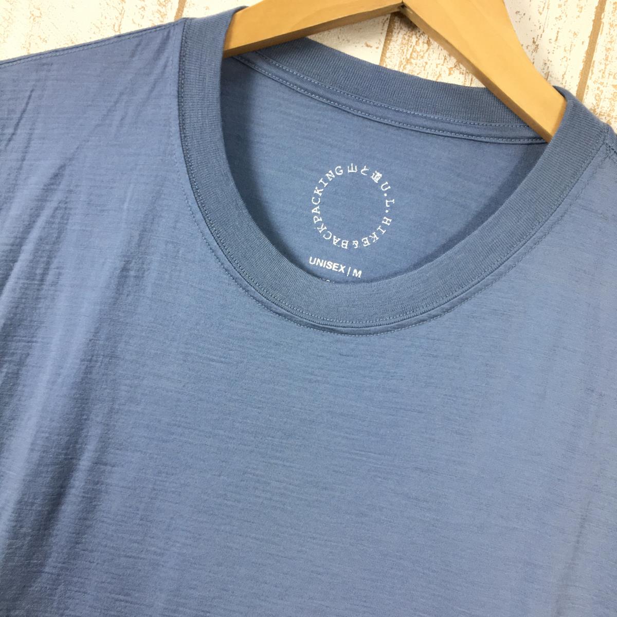 【UNISEX M】 山と道 100% メリノ ライト カンガルー ポケット Tシャツ 100% Merino Light Kangaroo Pocket T-Shirt メリノウール YAMATOMICHI ブルー系