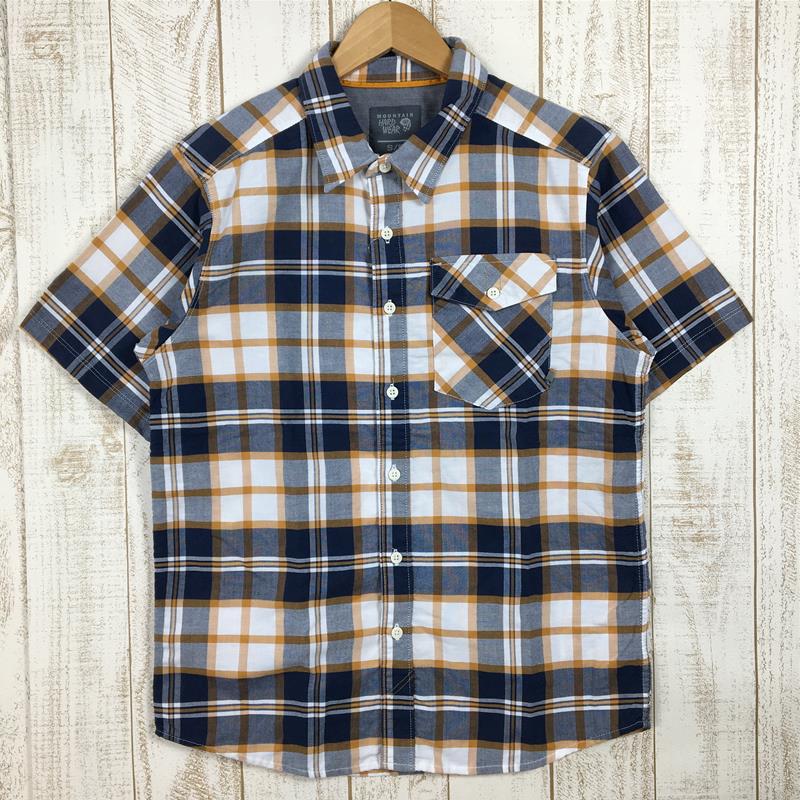 【MEN's S】 マウンテンハードウェア ショートスリーブ プレイド シャツ Short Sleeve Plaid Shirt コットン/ポリ 速乾 MOUNTAIN HARDWEAR OE6525 ネイビー系