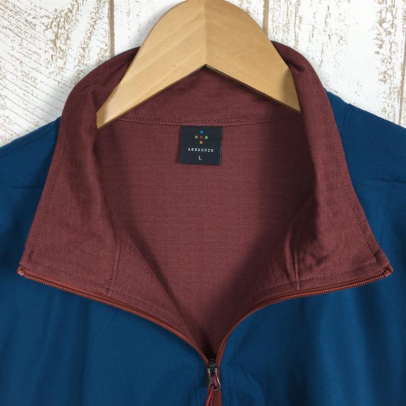 [UNISEX L] AXESQUIN Tsuzurawori Merino Wool Windshell Soft Shell Jacket  AXESQUIN AS1190 Tetsucon Blue Series