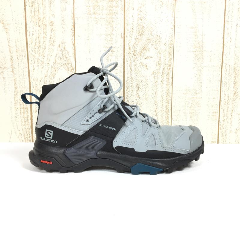 【WOMEN's 24.5cm】 サロモン エックス ウルトラ 4 ミッド ワイド ゴアテックス ウィメンズ X ULTRA 4 MID WIDE  GORE-TEX W トレッキングシューズ SALOMON L41687200 QUARRY / BLACK / LEGION BLUE グレー系