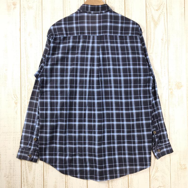 【MEN's S】 パタゴニア 1991 フランネルシャツ Flannel Shirt ブライトブルー ロングスリーブ シャツ ネルシャツ ポルトガル製 ビンテージ 生産終了モデル 入手困難 PATAGONIA 53821 Plaid w/Twist: Black/Bright Blue ネイビー系
