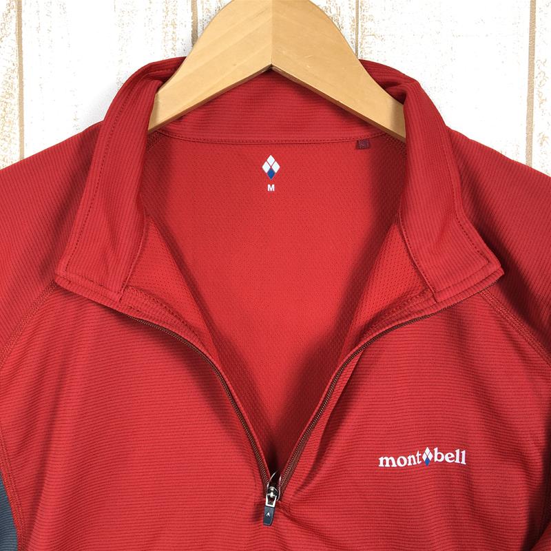 【MEN's M】 モンベル クールハーフスリーブジップシャツ ショートスリーブ 速乾 MONTBELL 1104928 レッド系