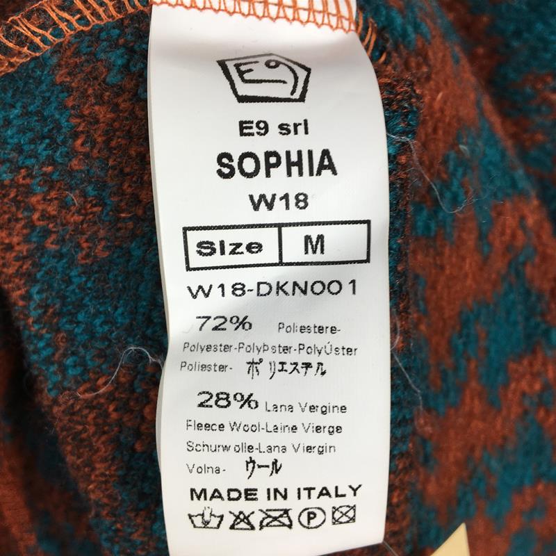 【WOMEN's M】 イーナイン ソフィア Sophia ウール ニット セーター イタリア製 E9 ブルー系