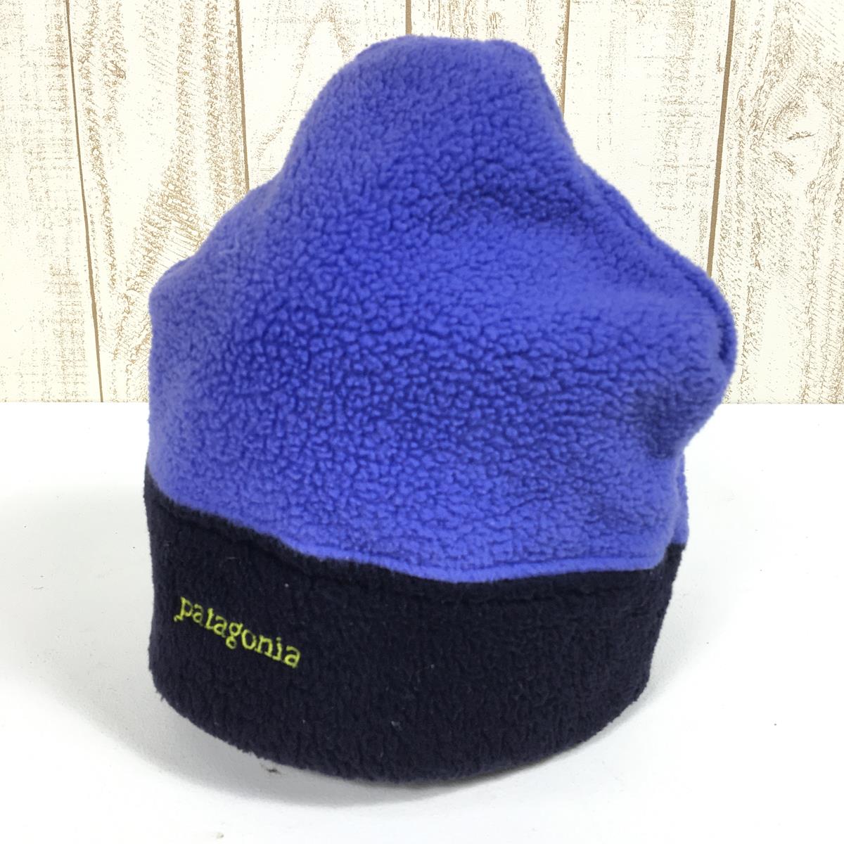 【L】 パタゴニア 1989 シンチラ アルパイン ハット Synchilla Alpine Hat ペリウィンクル×ブルーベリー フリース ビーニー アメリカ製 ビンテージ 生産終了モデル 入手困難 PATAGONIA 28920 Periwinkle / Blueberry ブルー系