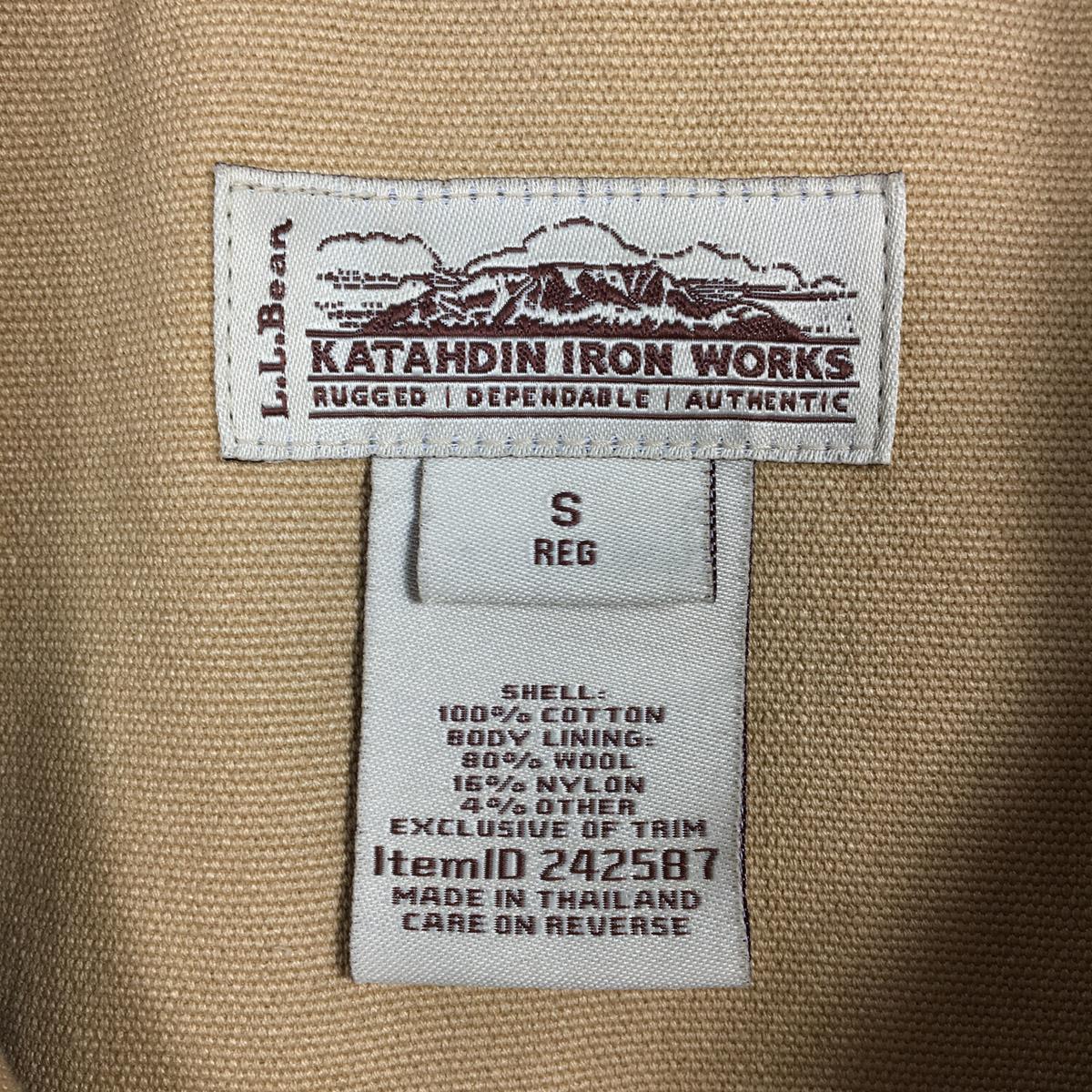 【MEN's S】 エルエルビーン カタディンアイアンワークス ウールラインド ダック ワークベスト Katahdin Iron Works Wool-Lined Duck Work Vest 生産終了モデル 入手困難 LLBEAN 242587 ベージュ系
