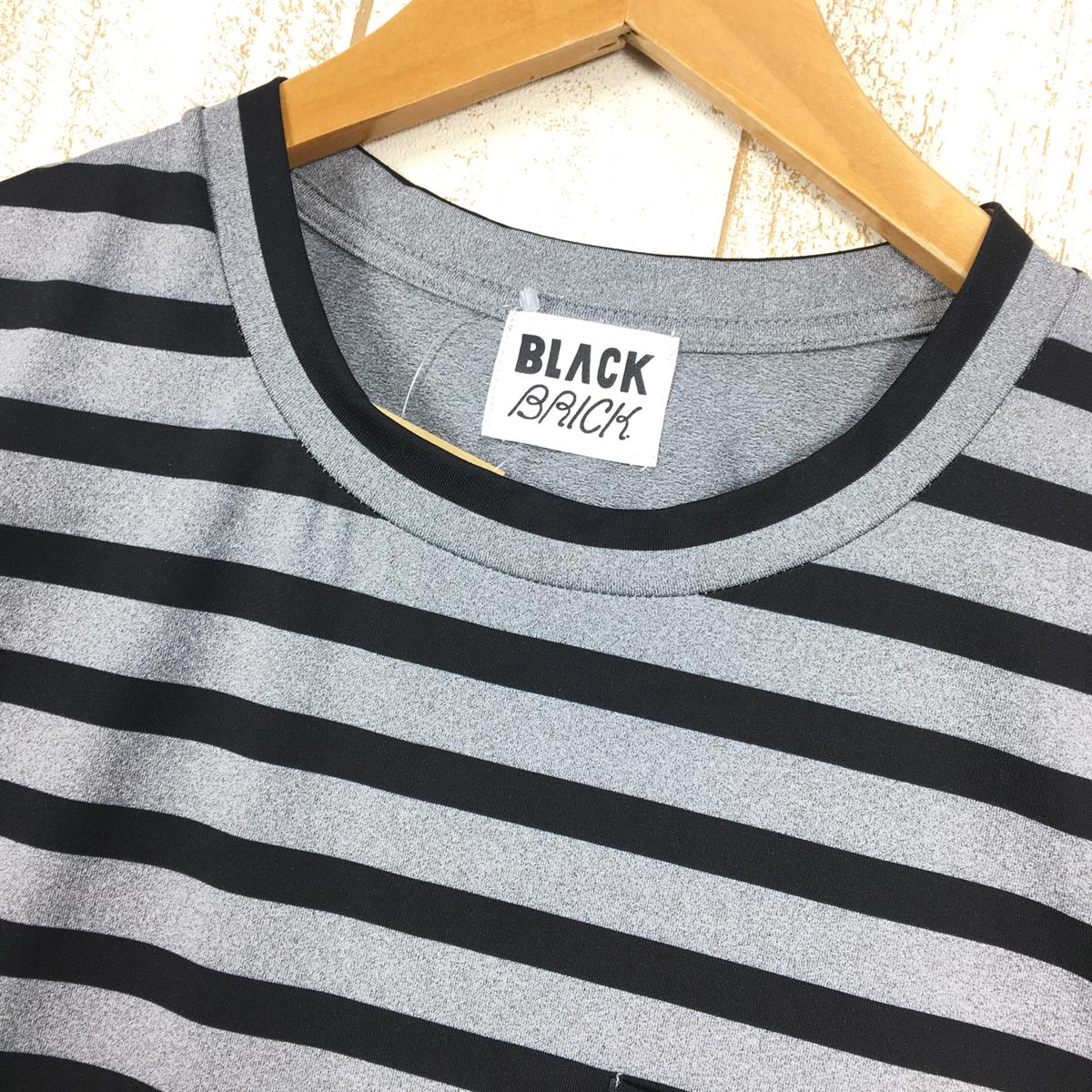 【UNISEX S】 ブラックブリック Black Brick ロングスリーブ ストレッチ ボーダー ポケット Tシャツ Long Sleeve Stretch Border Pocket T-Shirt 生産終了モデル 入手困難 S#BB-T04 Grey / Black グレー系