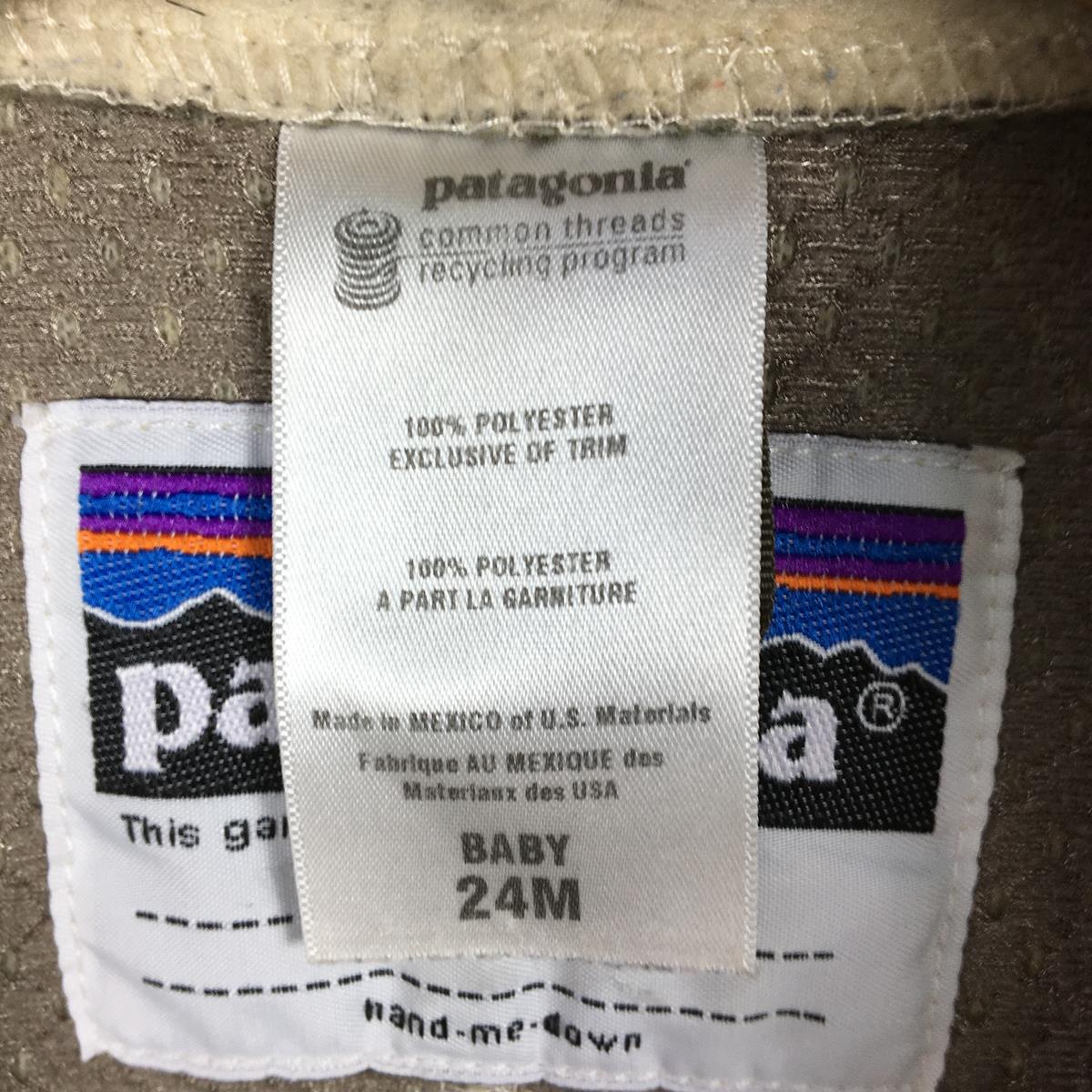 【Baby's 24M】 パタゴニア 2008 ベビー レトロ ベスト Baby Retro Vest パイル フリース デカタグ 初期タグ 復刻 生産終了モデル 入手困難 PATAGONIA 61010 NWM Natural / Brown アイボリー系