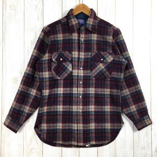 【WOMEN's M】 ペンドルトン 1970s ウィメンズ プレイド シャツ W Plaid Shirt ロングスリーブ ウールシャツ アメリカ製 ビンテージ 入手困難 PENDLETON パープル系