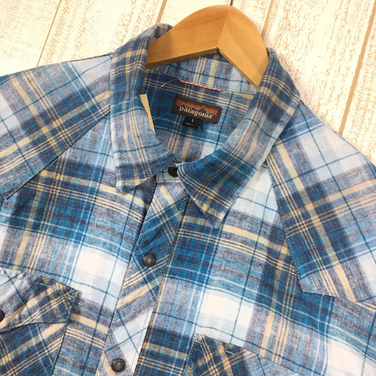 【MEN's L】 パタゴニア ロングスリーブ ウエスタン スナップ シャツ Long-Sleeved Western Snap Shirt ヘンプ ワークウェア シリーズ 生産終了モデル 入手困難 PATAGONIA 53330 HDSB ブルー系