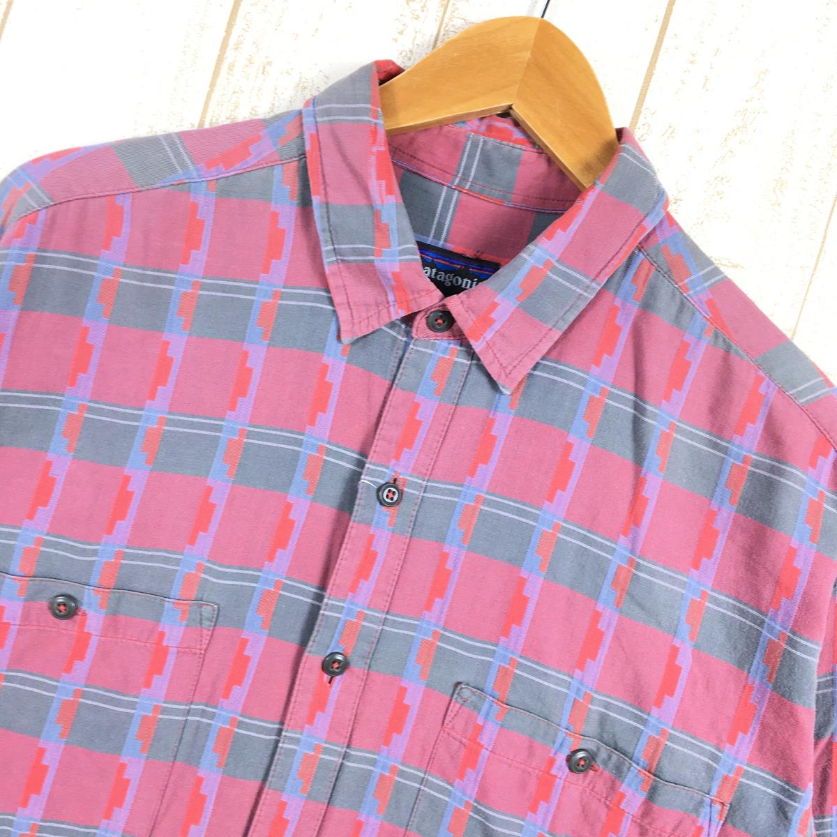 【MEN's M】 パタゴニア 1994 フランネル シャツ Flannel Shirts ネルシャツ アズテック：ブリック 雪なしタグ ビンテージ 生産終了モデル 入手困難 希少柄 PATAGONIA 53831 911 Aztec: Brick レッド系