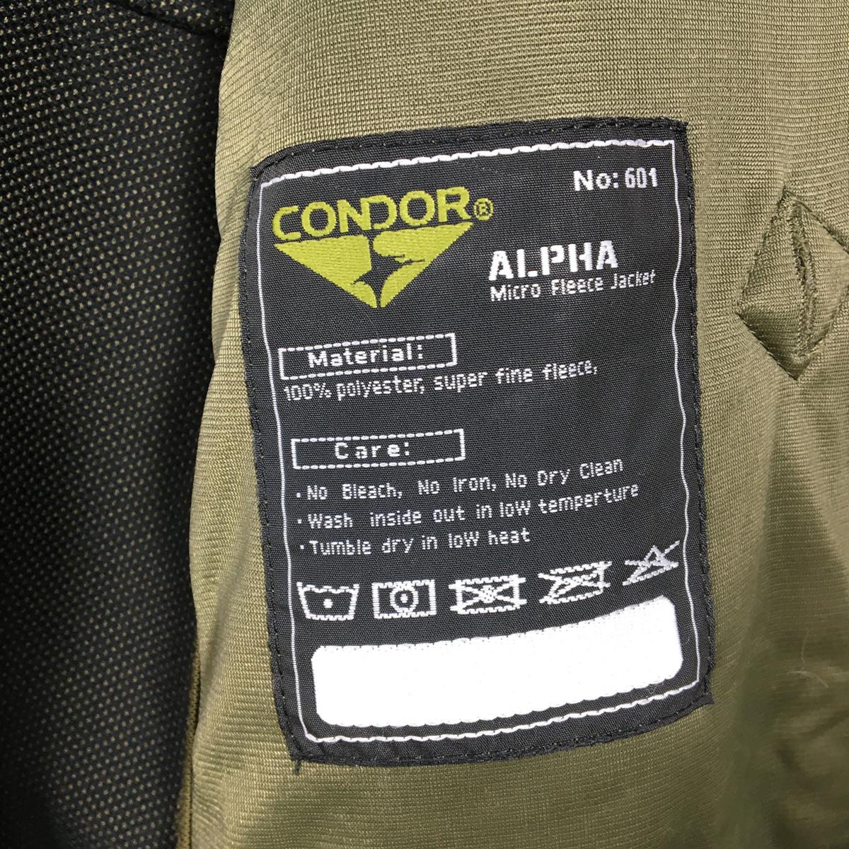 【MEN's M】 コンドル アルファ フリース ジャケット Alpha Fleece Jacket ミリタリー タクティカル コンバット CONDOR 601 Olive グリーン系